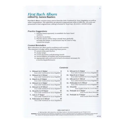 First Bach Album (J. Bastien)