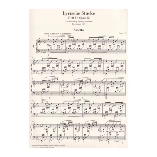 Lyric Pieces Vol.1 Op. 12 - Urtext