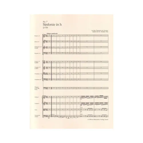 Symphony N.7 In B Minor - Unfinished (Study Score)