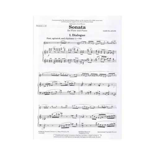 Sonata For Flute And Piano