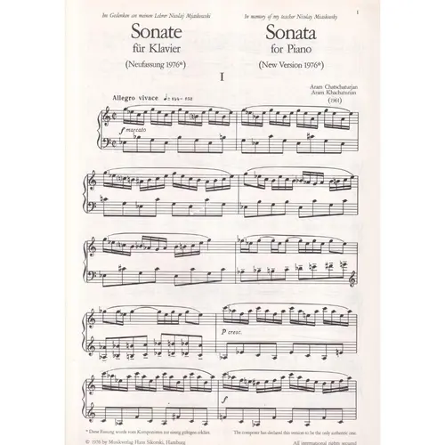 Sonate Fur Klavier - New Version