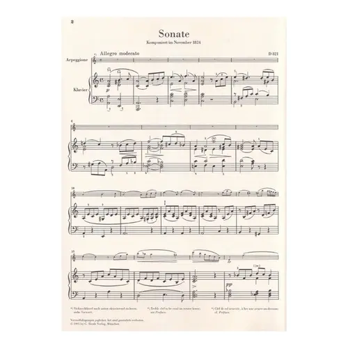 Sonate Arpeggione D 821  ( Edition for violoncello )