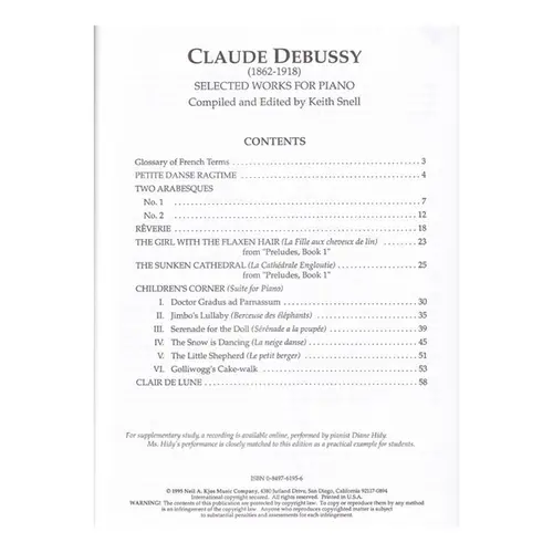 Debussy - Selected Works For Piano