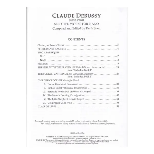 Debussy - Selected Works For Piano