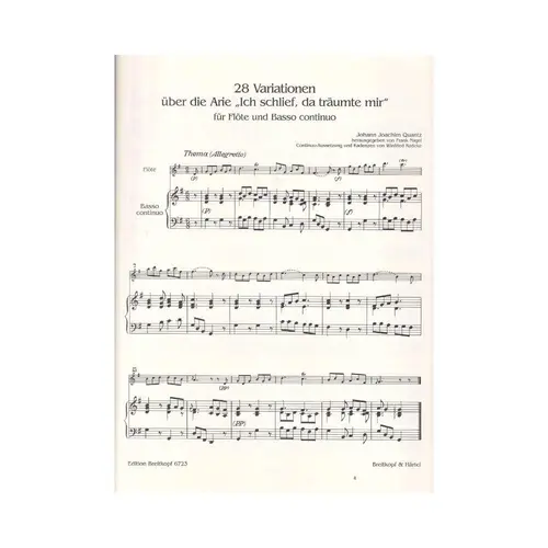 28 Variationen Fur Flute E Basso Continuo