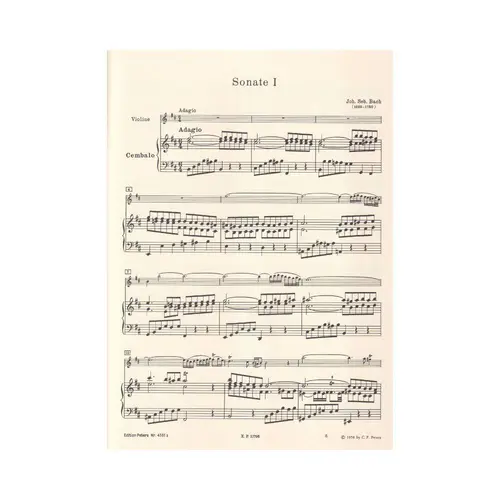 Sechs Sonaten Fur Violine Und Cembalo - Vol.1