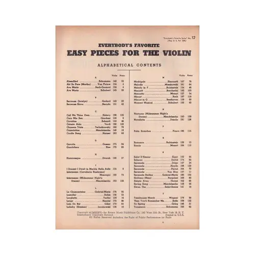 Easy Pieces For The Violin