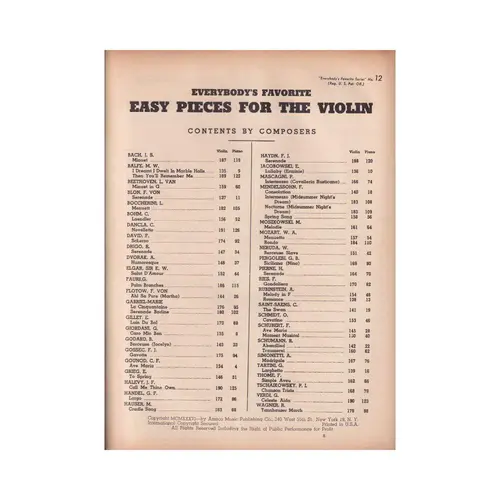 Easy Pieces For The Violin