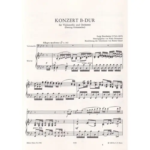 Konzert B-Dur - Violoncello Und Orchester