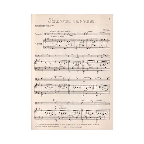 Serenade Viennoise - Op.18  (Edição Antiga)