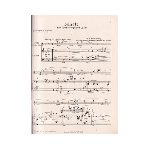 Sonate fur Klarinette und klavier - Op.26