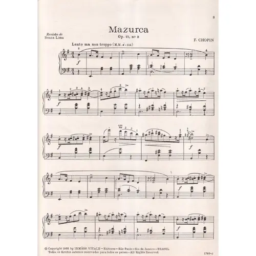 Mazurca - Op.17 N.2 para piano