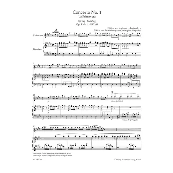 The four seasons for violin and piano