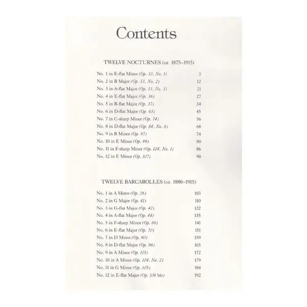 Nocturnes And Barcarolles For Piano Solo