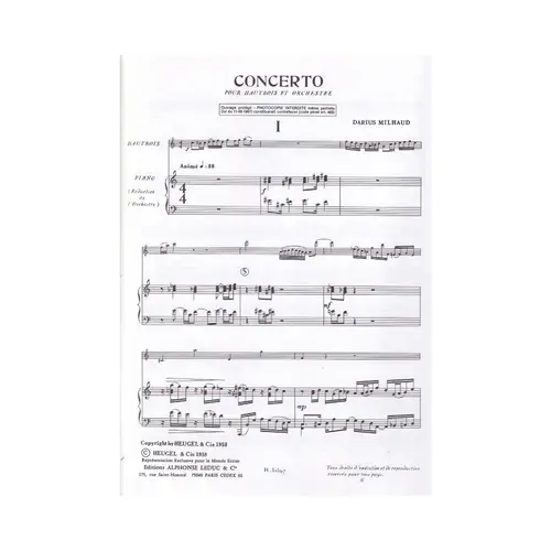Concerto Pour Hautbois Et Orchestre