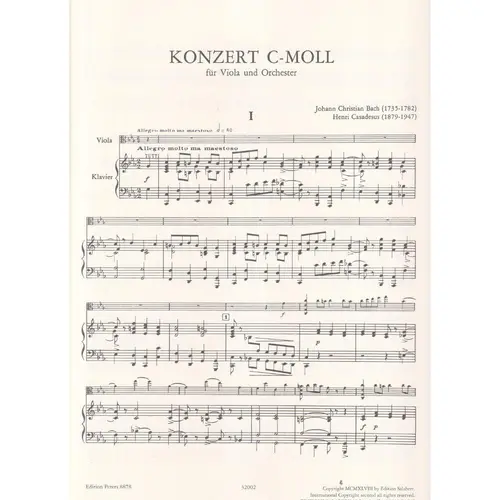 Concerto in C Minor - edition for viola (violino our violoncello) and piano