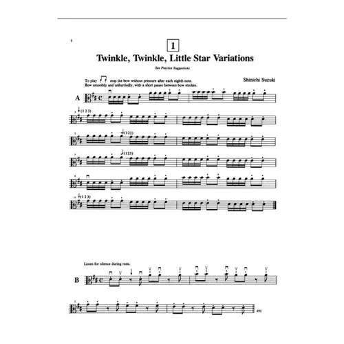 Suzuki Viola School Vol.01 - Book Only Método Suzuki® Para Viola