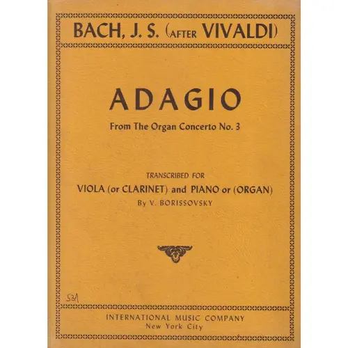 Adagio From The Organ Concerto N.3  (Edição Antiga)