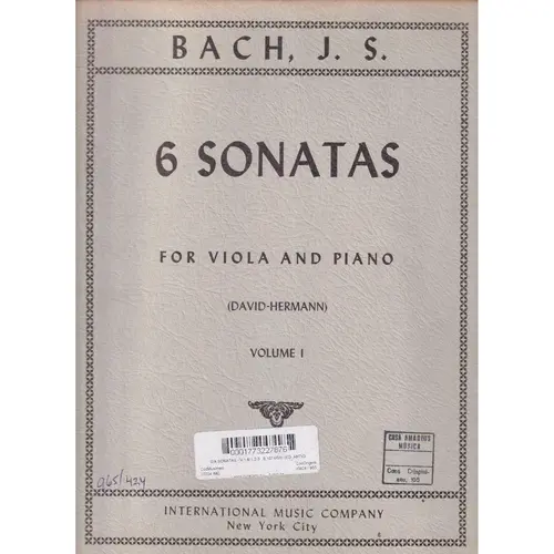 Six Sonatas - V.1 N.1,2,3   S.1014/5/6  (Edição Antiga)