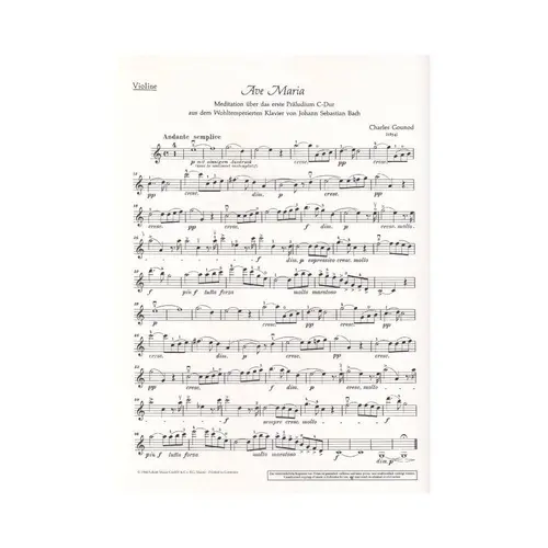 Ave Maria - violine (oder violoncello) und klavier