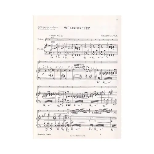 Violinkonzert - Op.8  (Edição Antiga)