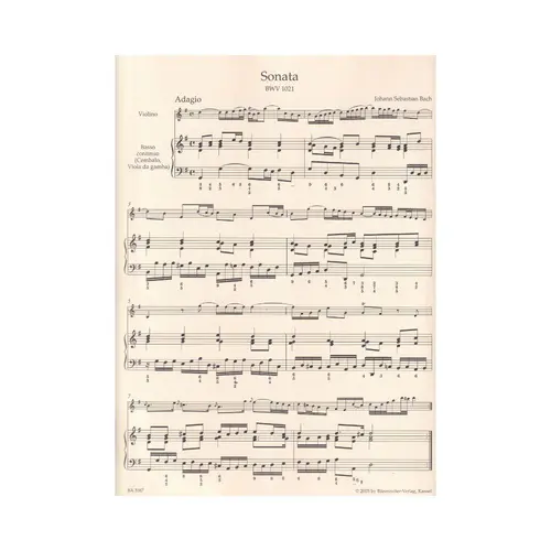 Sonaten Fur Violine Und Basso C.-Bwv 1021,3