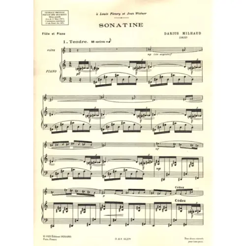 Sonatine Pour Flûte Et Piano