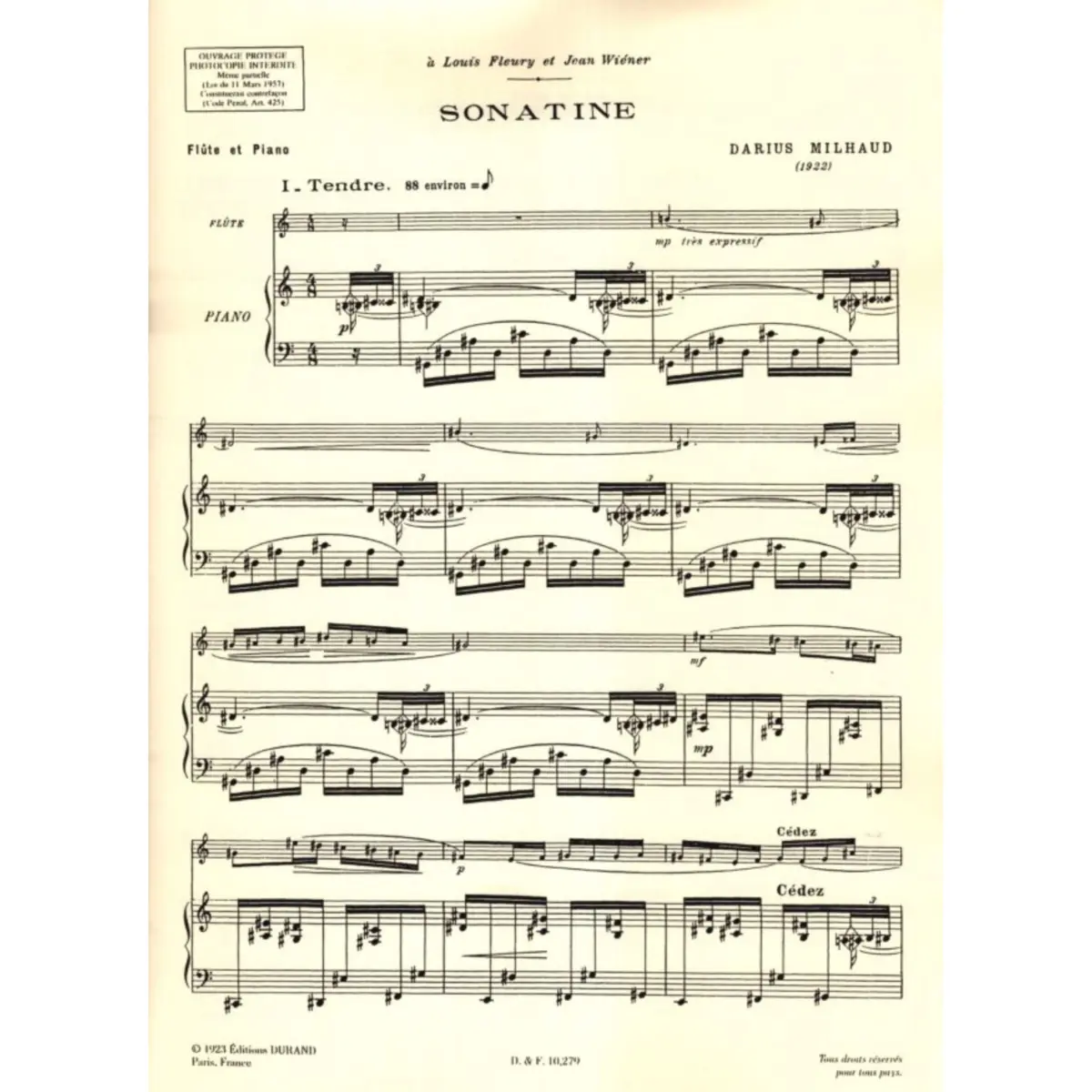 Sonatine Pour Flûte Et Piano