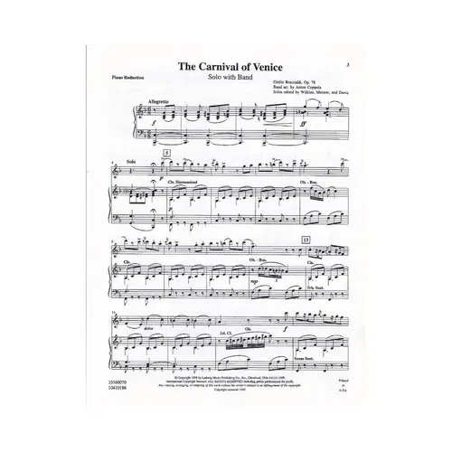 The Carnival Of Venice (Flute And Piano)