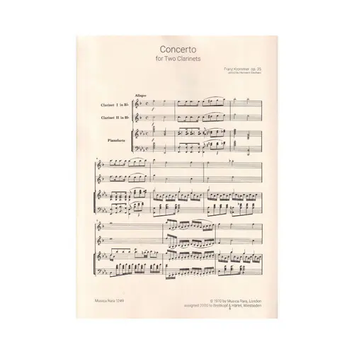Concerto for 2 clarinets and Orchestra in E flat major Op.35