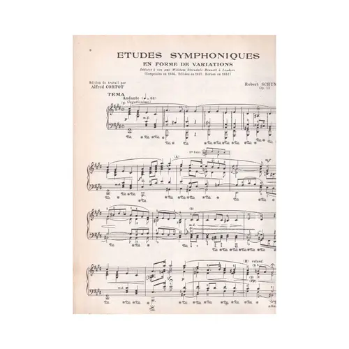 Etudes Symphoniques - Op.13 - Revisão A. Cortot  (Edição Antiga)