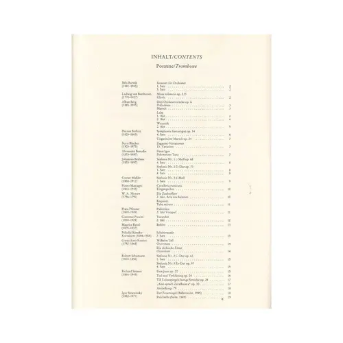 Orchester Probespiel - Trombone - Test Pieces