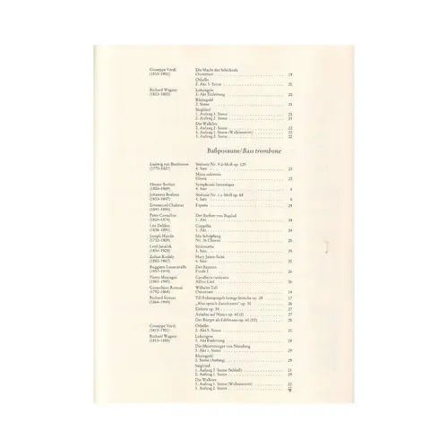 Orchester Probespiel - Trombone - Test Pieces
