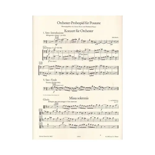 Orchester Probespiel - Trombone - Test Pieces
