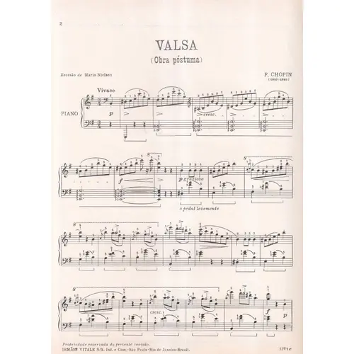 Valsa N.14 Em Mi Menor (Postuma) para piano