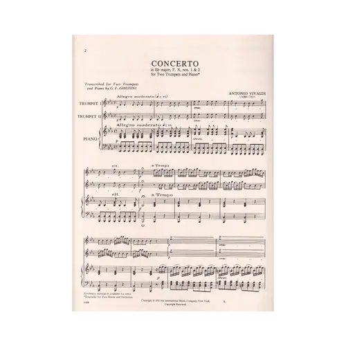 Concerto In Eb Major For Two Trumpets - F.X N.1 E