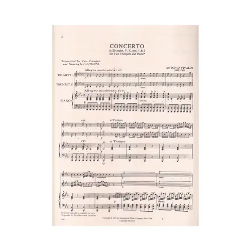 Concerto In Eb Major For Two Trumpets - F.X N.1 E