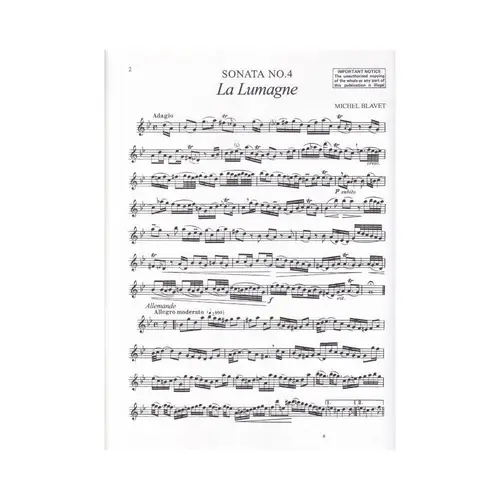 Six Sonatas For Flute And Keyboard Op.2 - Book 2 (Sonatas 4-6)