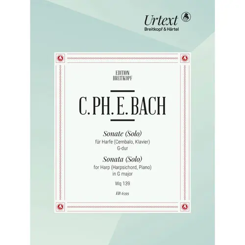 Sonate in G major for harp (harpsichord, piano) Wq 139