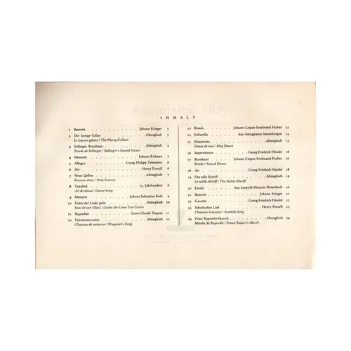 Alte Spielmusik - Old Pieces From The XVIII The Century