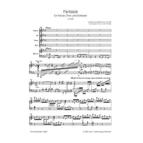 Choral Fantasia in C minor Op. 80 - choral score with piano reduction