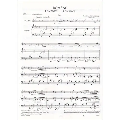 Romanze Fur Violine - Op.5