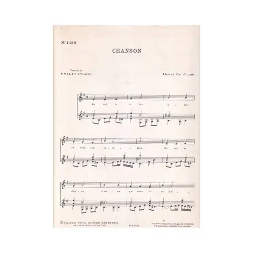 Chanson (Pujol 1320)