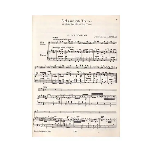 Sechs Variierte Themen Op.105 Heft I