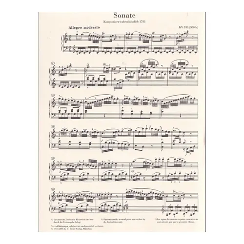 Piano Sonata in C major - Kv 330