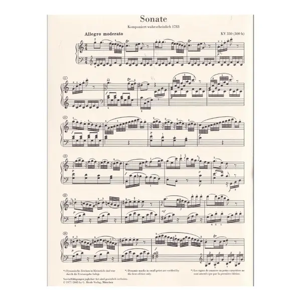 Piano Sonata in C major - Kv 330
