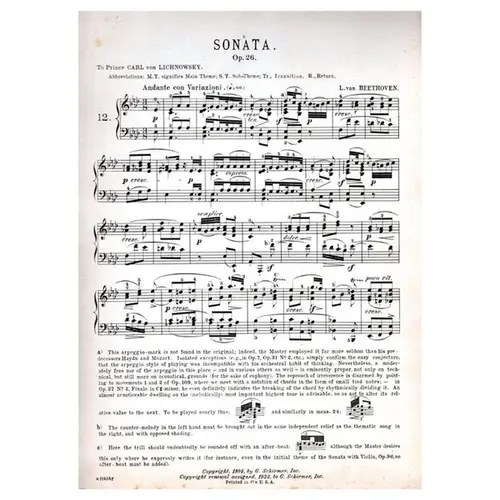 Sonata Op.26 - Andante con Variazioni