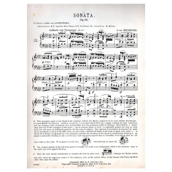 Sonata Op.26 - Andante con Variazioni