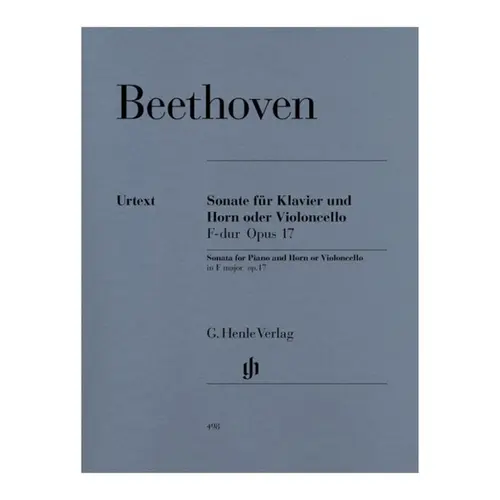 Sonate Fur Klavier Und Horn  Oder Violoncello F Dur - Op.17 - Urtext