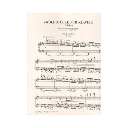 Twelve pieces for piano Op.40